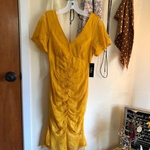 Yellow lace dress